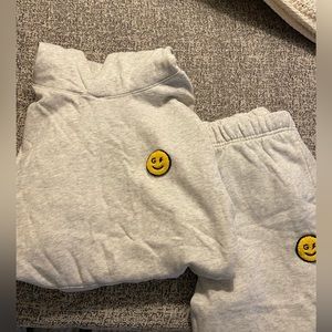 Hollister Gilly Hicks sweatshirt and jogger set with smiley face